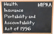 Blackboard that says, "Health Insurance Portability and Accountability Act of 1996"