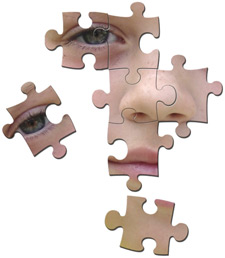 Image of puzzle pieces consisting of a face.
