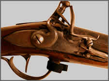 flint lock ignition on a vintage rifle