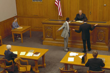 Attorneys speaking to judge