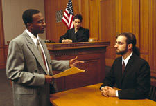 Lawyer questioning witness