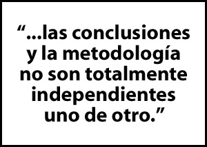 Grfico con la cita las conclusiones y la metodologa no son totalmente independientes uno de otro.