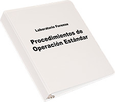 Imagen de un manual de procedimientos operativos estndar para un laboratorio forense.